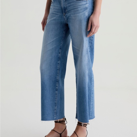 AG Denim Denim - AG SAIGE WIde Leg Crop Blue High Rise Flare Jeans
